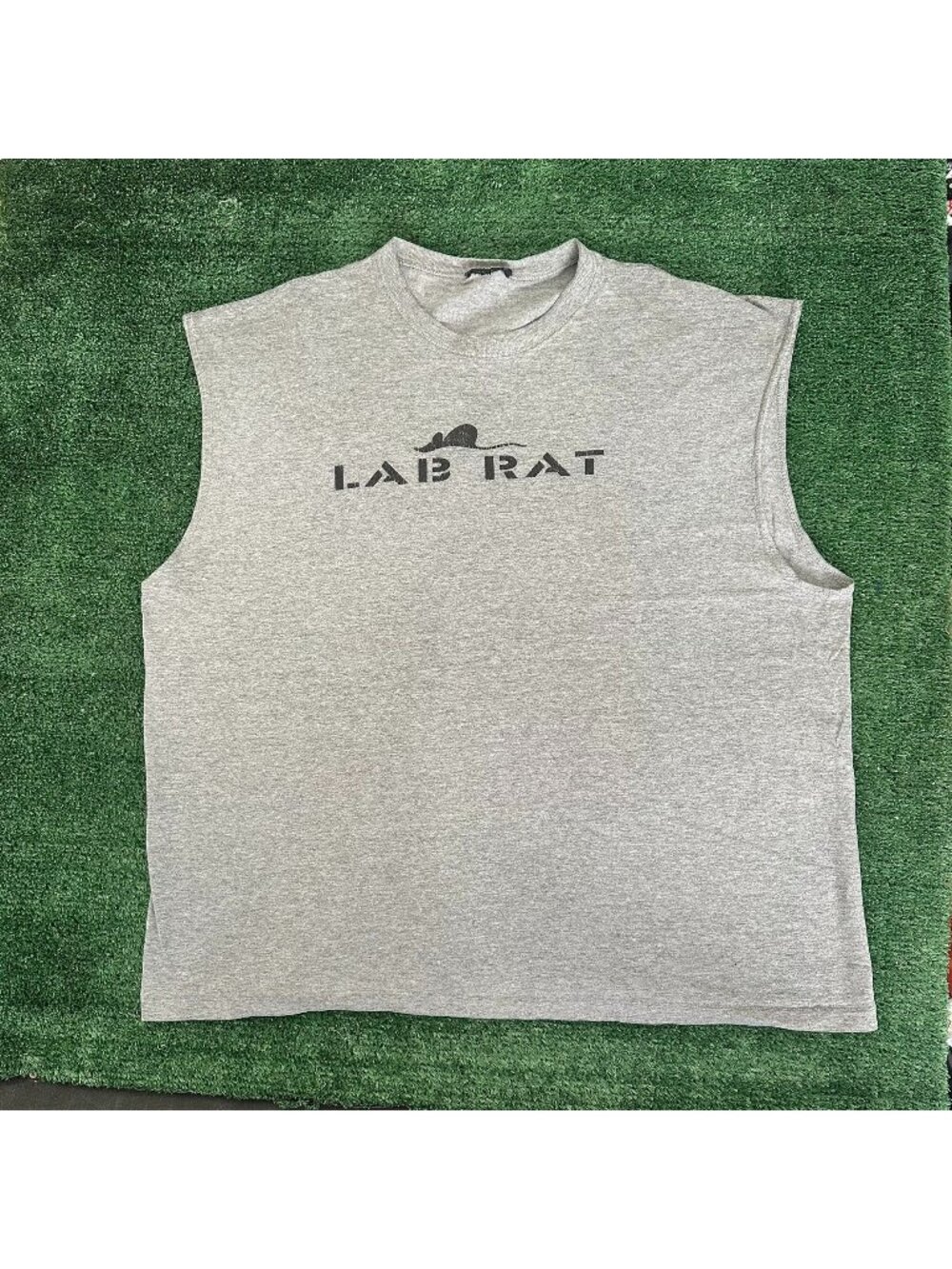 Vintage 90s Lab Rat Muscle T-Shirt Tank Skate Punk Grunge Single Stitch Gray XL